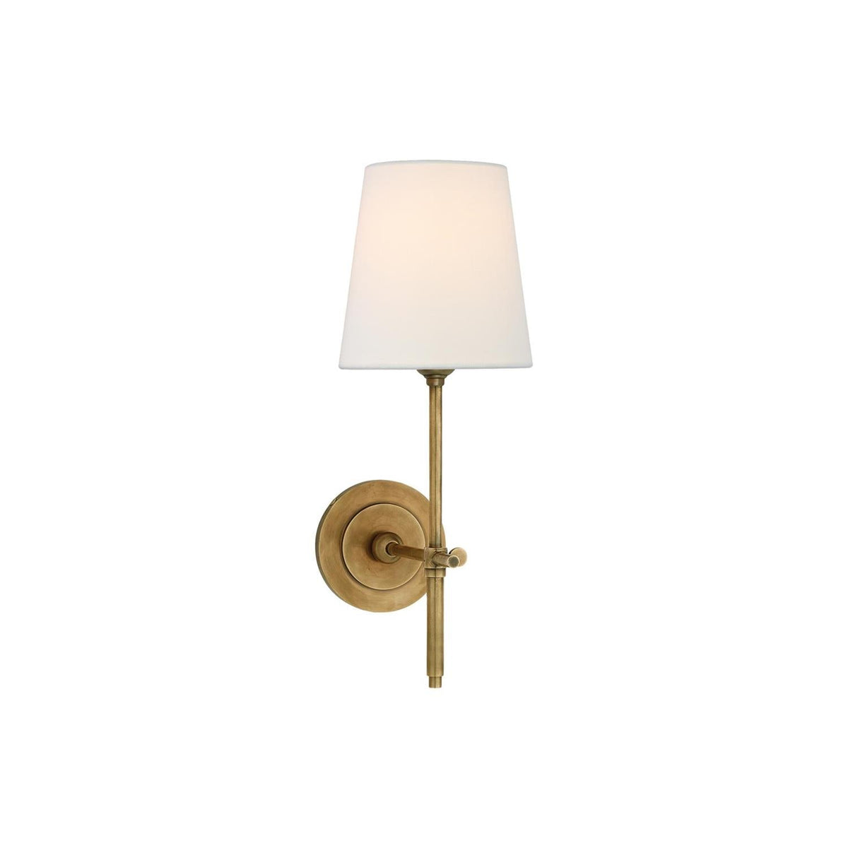 Wandlamp Messing met Stoffen Kap - Modern Minimalistisch Design - 1 of 2 Lichtpunten - Lampenfitting E27 | Sulvida