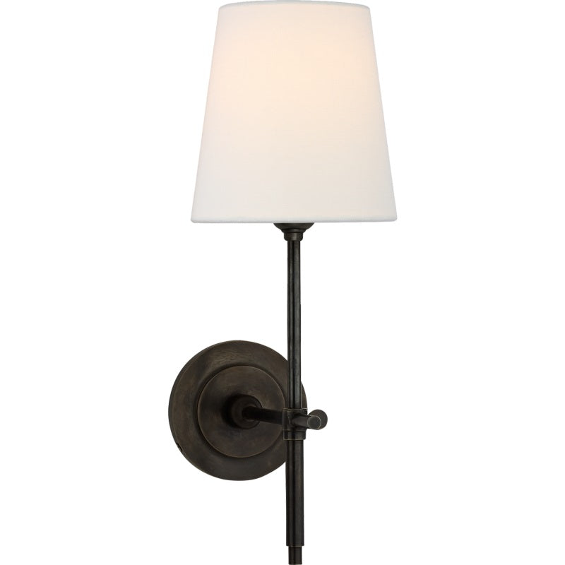 Wandlamp Messing met Stoffen Kap - Modern Minimalistisch Design - 1 of 2 Lichtpunten - Lampenfitting E27 | Sulvida