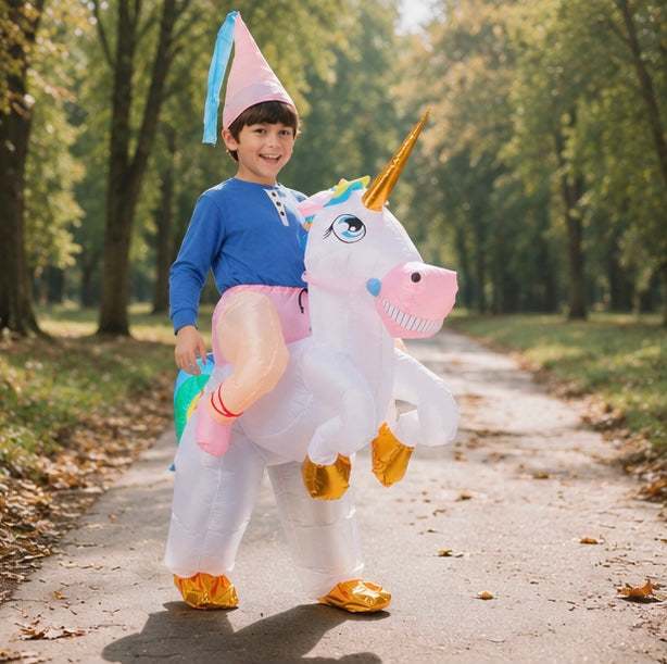 Opblaasbaar Eenhoornkostuum Kind Fantasie Carnaval Feestoutfit Verkleedkleding voor Verjaardag Halloween | Sulvida