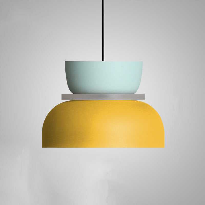 Metalen Hanglamp met Kleurrijke Macaronkap Eén Lichtpunt Modern Design Plafondverlichting voor Eetkamer Woonkamer | Sulvida