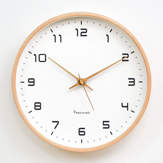 Wandklok Hout Geruisloos Quartzuurwerk Ø25/Ø30 cm Natuurlijke Houtlook Stil Mechanisme Woonkamer Slaapkamer | Sulvida