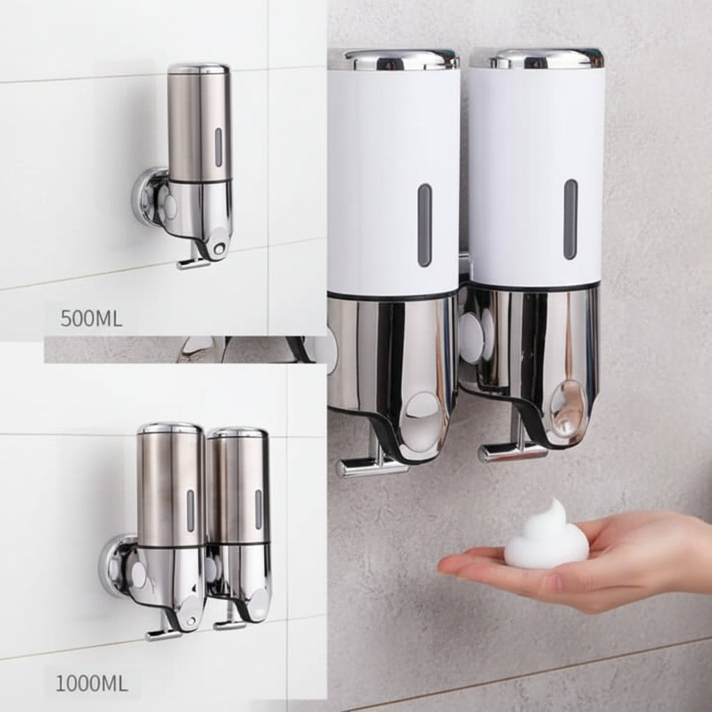 Wandzeepdispenser 500ml RVS – Pompflacon voor Badkamer Douche Toilet Wastafel – Lotion Shampoo Dispenser | Sulvida