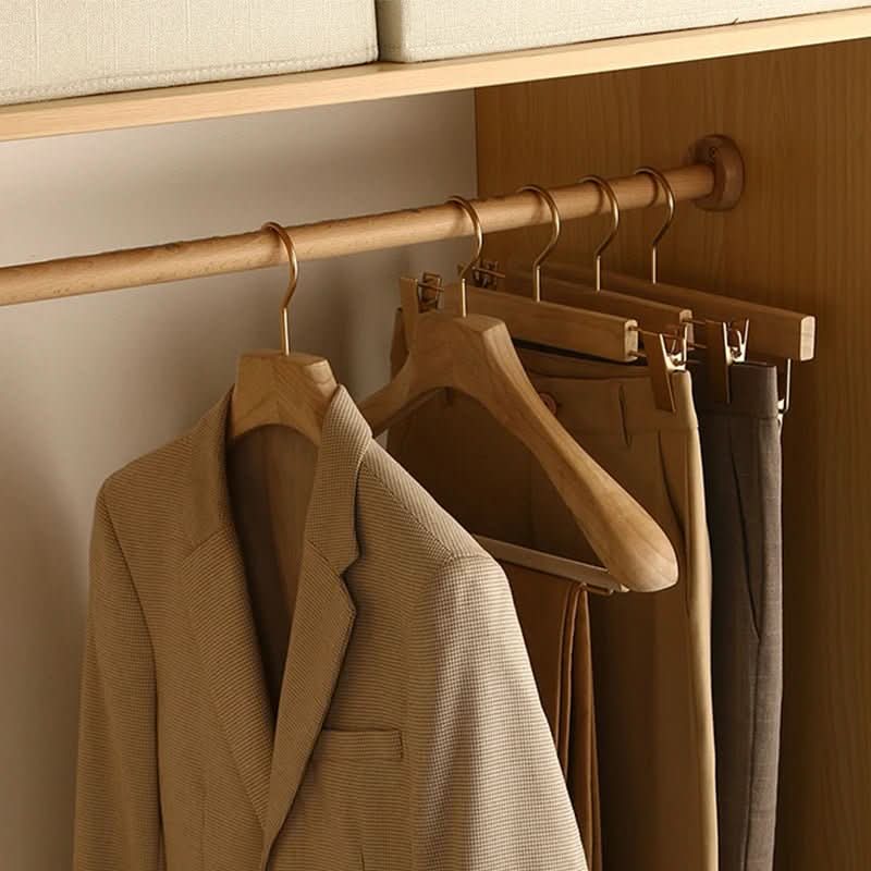 Cintres en bois larges, lot de 3, pour une penderie soignée, organisation de garde-robe, bois durable et antidérapant