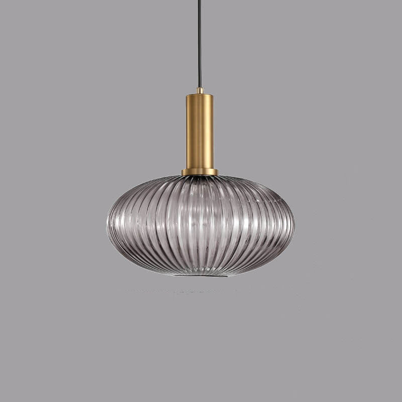 Glazen hanglamp met gestreept design één lichtpunt modern minimalistisch sfeervol woonkamer eetkamer | Sulvida