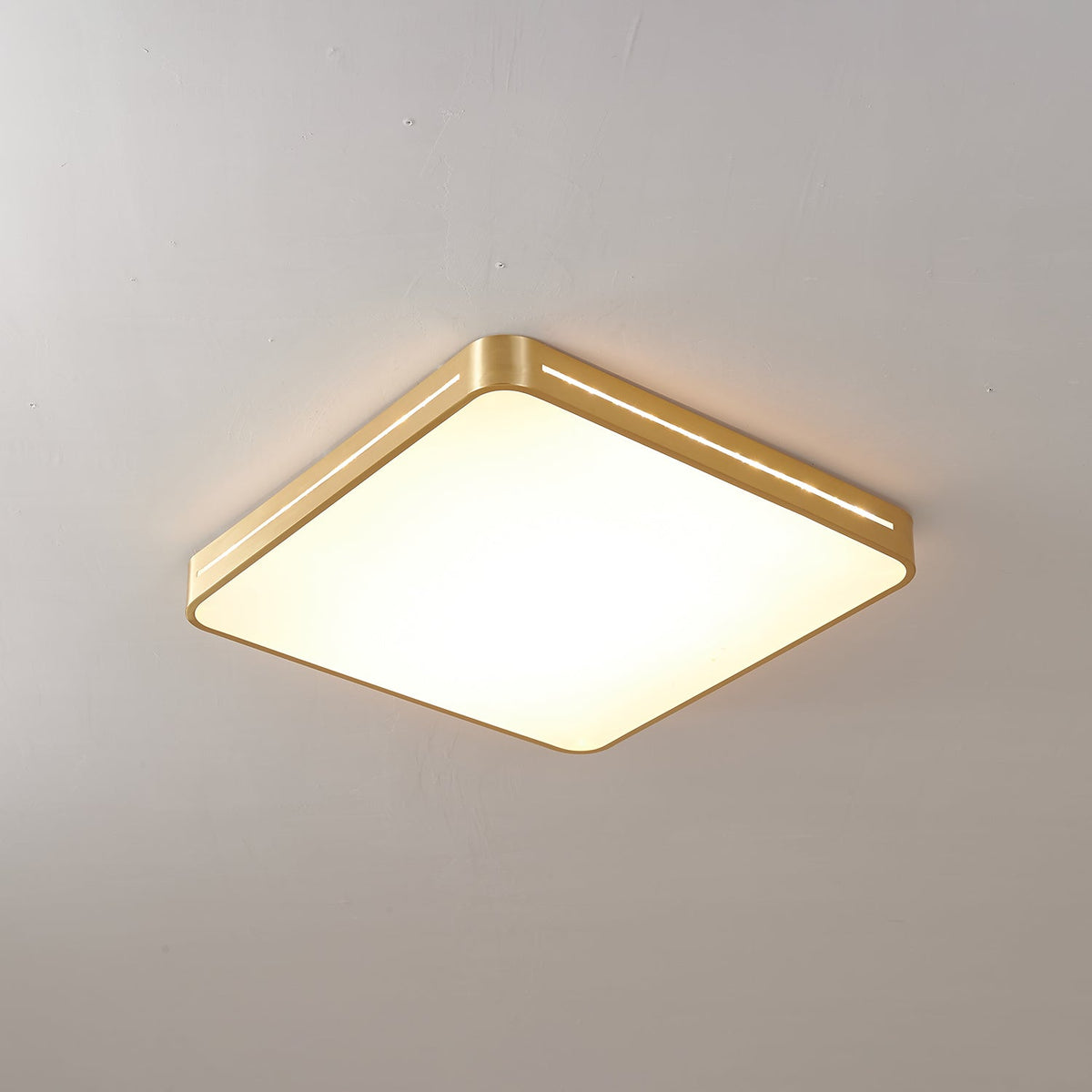 Plafondlamp Messing met Geïntegreerde LED Rond of Vierkant Minimalistisch Design Woonkamer Slaapkamer | Sulvida