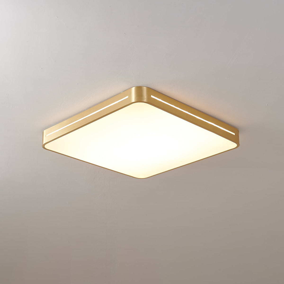 Plafondlamp Messing met Geïntegreerde LED Rond of Vierkant Minimalistisch Design Woonkamer Slaapkamer | Sulvida
