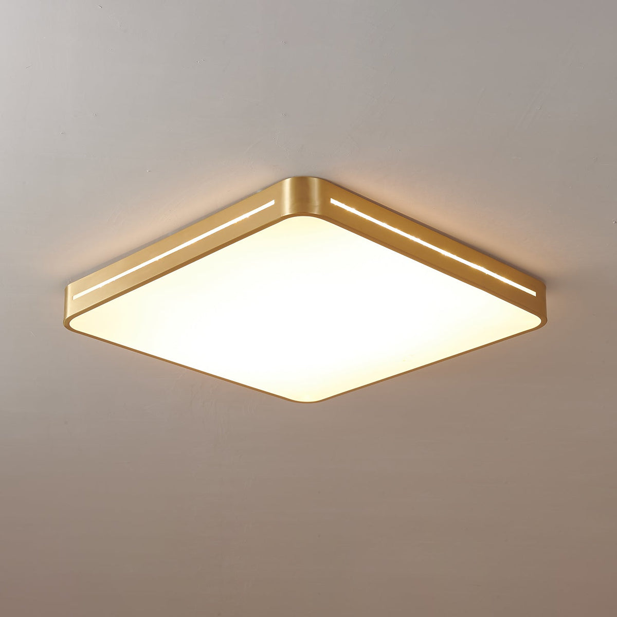 Plafondlamp Messing met Geïntegreerde LED Rond of Vierkant Minimalistisch Design Woonkamer Slaapkamer | Sulvida