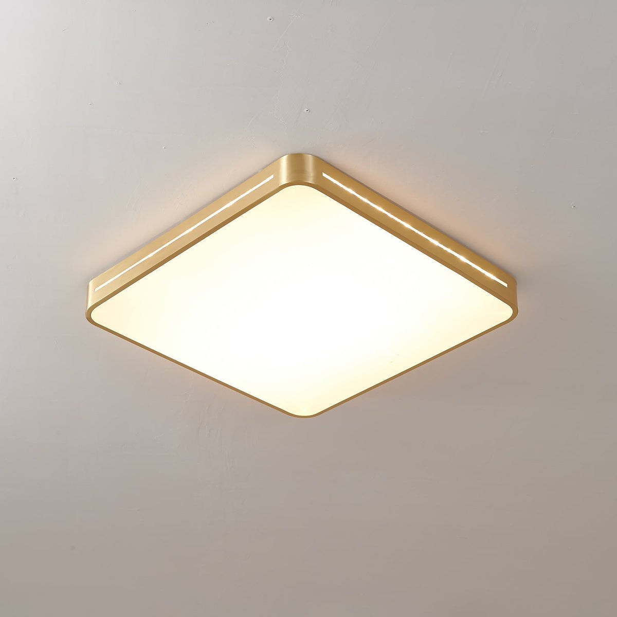 Plafondlamp Messing met Geïntegreerde LED Rond of Vierkant Minimalistisch Design Woonkamer Slaapkamer | Sulvida