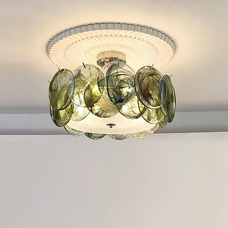 Plafondlamp met metalen frame en glazen bol voor woonkamer, slaapkamer, eetkamer, hal en lounge industrieel | Sulvida
