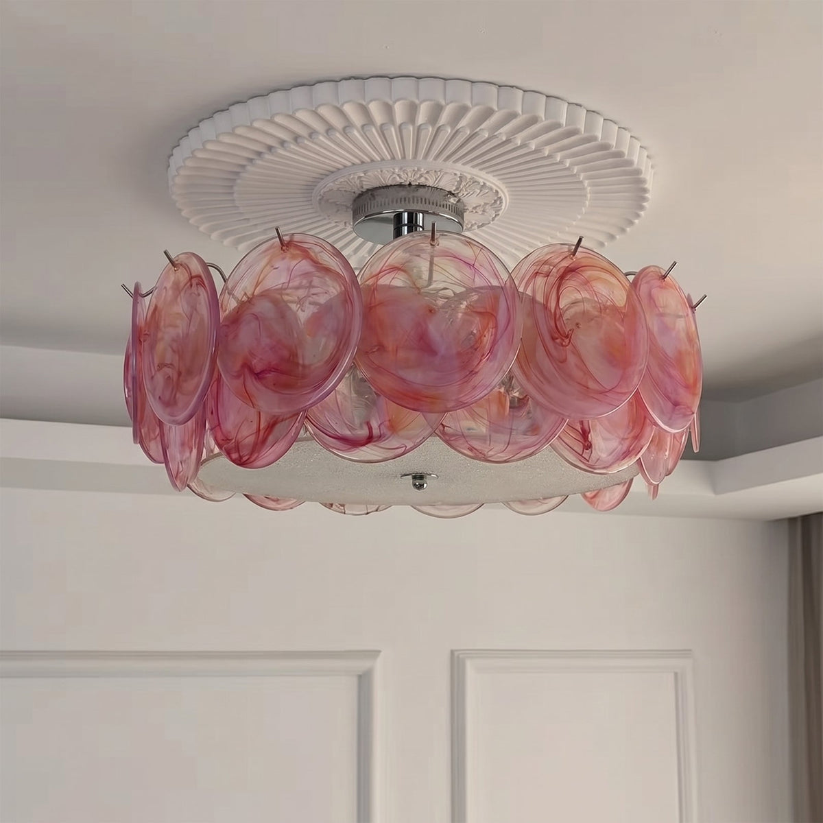 Plafondlamp met metalen frame en glazen bol voor woonkamer, slaapkamer, eetkamer, hal en lounge industrieel | Sulvida