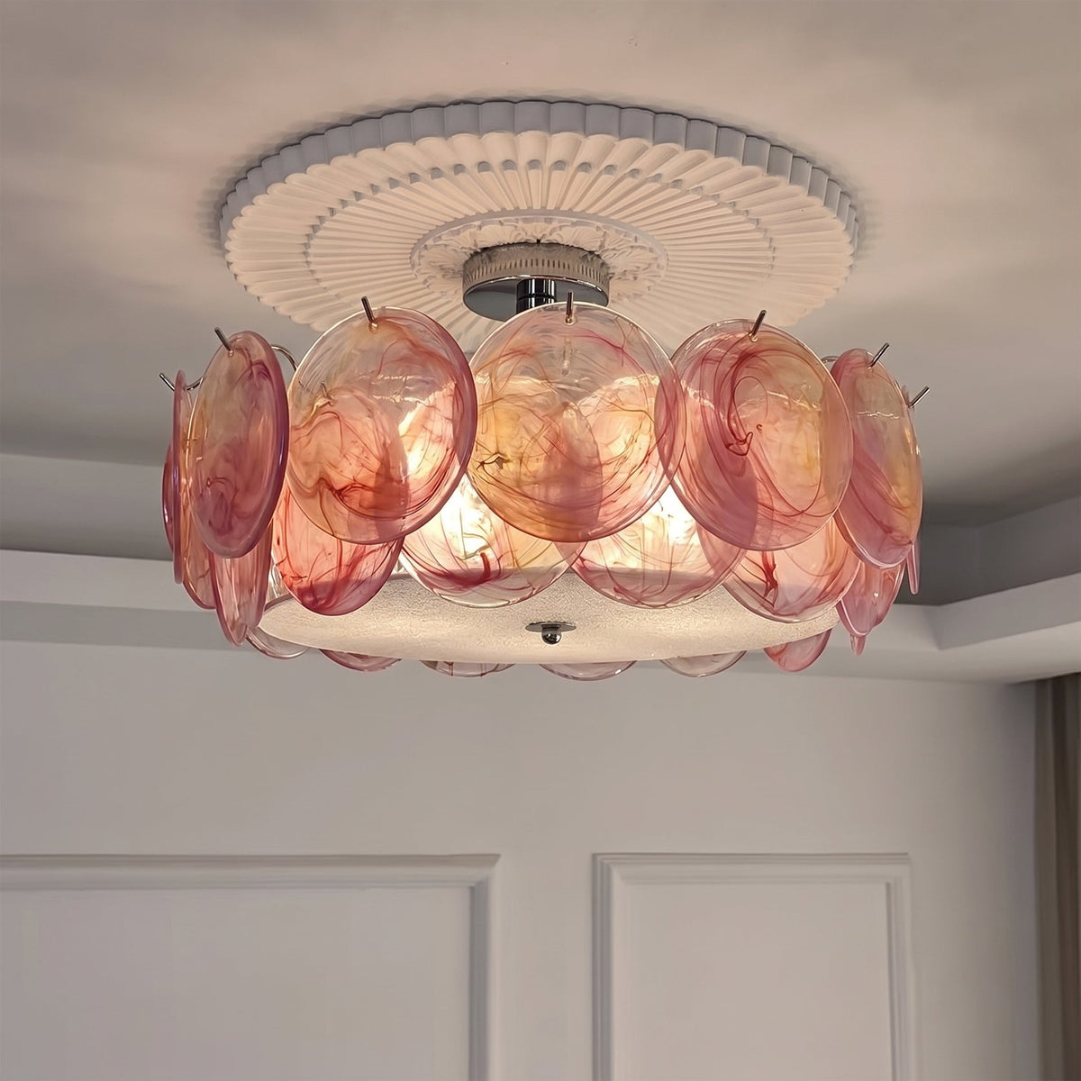 Plafondlamp met metalen frame en glazen bol voor woonkamer, slaapkamer, eetkamer, hal en lounge industrieel | Sulvida