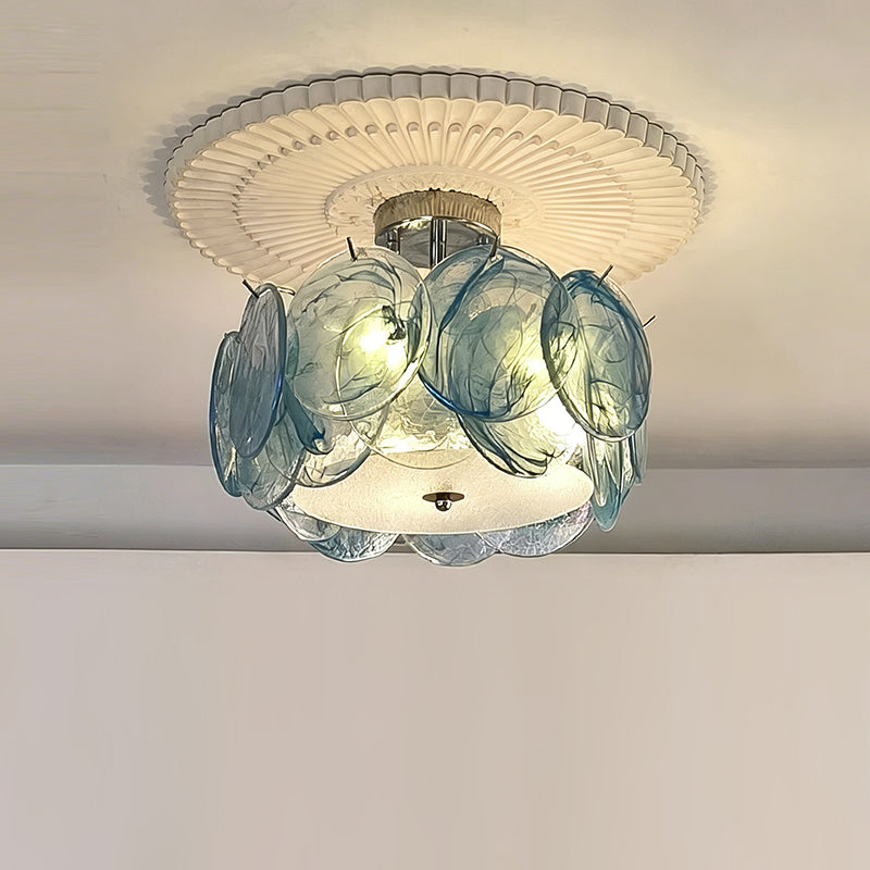 Plafondlamp met metalen frame en glazen bol voor woonkamer, slaapkamer, eetkamer, hal en lounge industrieel | Sulvida