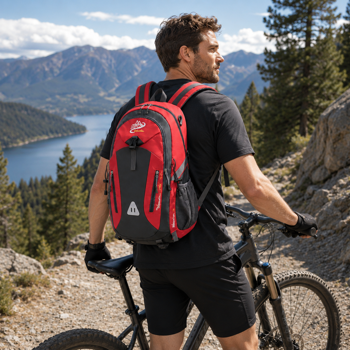 Multi-Compartment Rugzak 40L Wandelrugzak met Mesh Rugpaneel Verstelbare Borstbanden Ritsvakken Outdoor | Sulvida