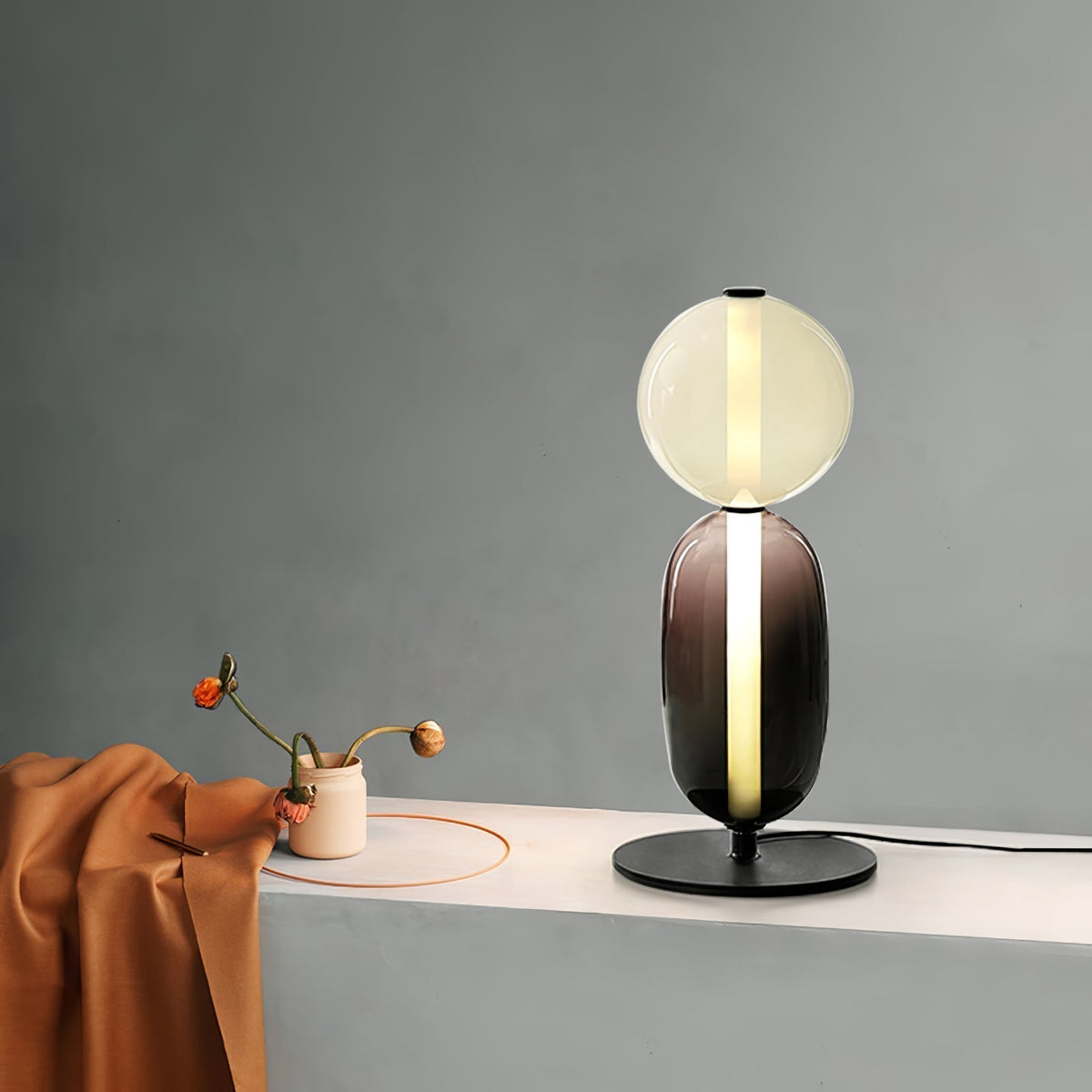 Tafellamp Glas Metaal LED 20cm Dimbaar Afstandsbediening Decoratieve Bureaulamp Woonkamer Slaapkamer | Sulvida