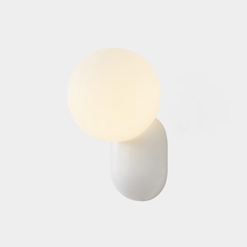 Minimalistische Wandlamp met Glazen Bol Sfeervolle Muuverlichting Roze Zwart Wit Grijs Retro Slaapkamer | Sulvida
