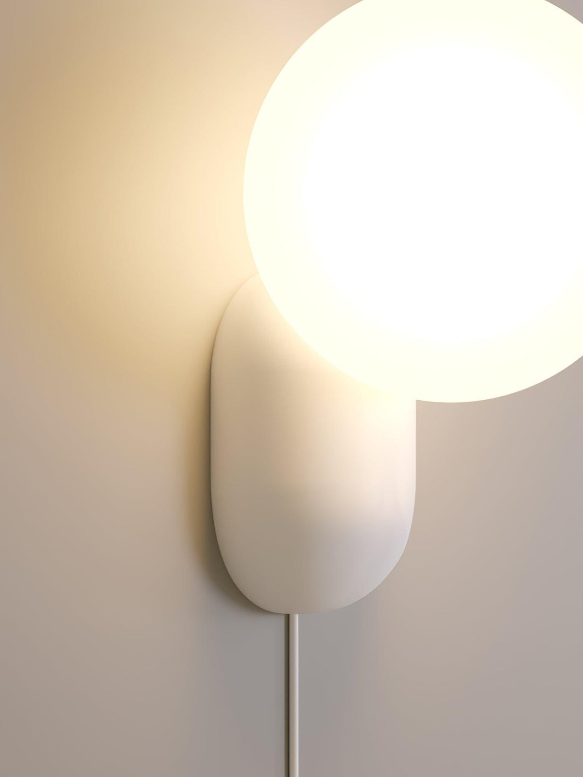 Minimalistische Wandlamp met Glazen Bol Sfeervolle Muuverlichting Roze Zwart Wit Grijs Retro Slaapkamer | Sulvida