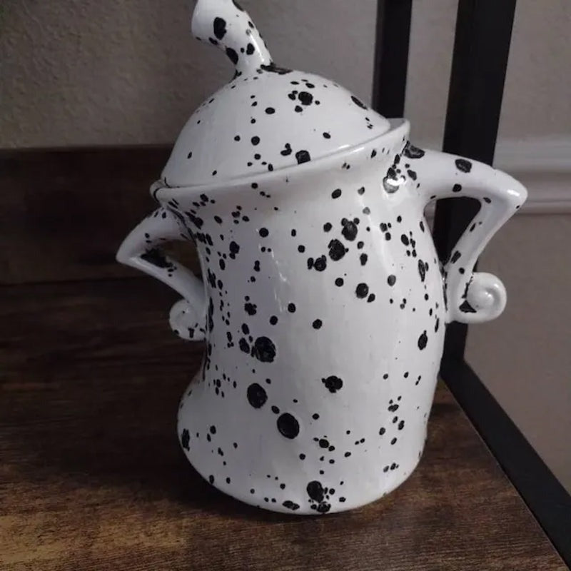 Voorraadpot met Handen in Zij – Decoratieve Opbergpot Synthetische Hars 17×20cm Keuken Interieur Opslag | Sulvida