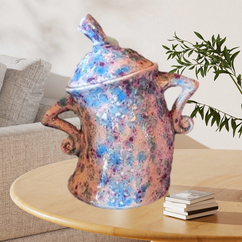Voorraadpot met Handen in Zij – Decoratieve Opbergpot Synthetische Hars 17×20cm Keuken Interieur Opslag | Sulvida
