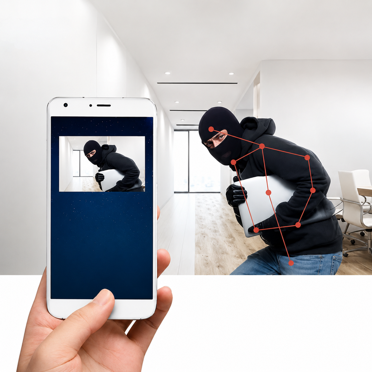 Compacte Bewakingscamera WiFi 1080P HD Nachtzicht Binnen Buiten Bewegingsdetectie App Surveillance Beveiliging | Sulvida