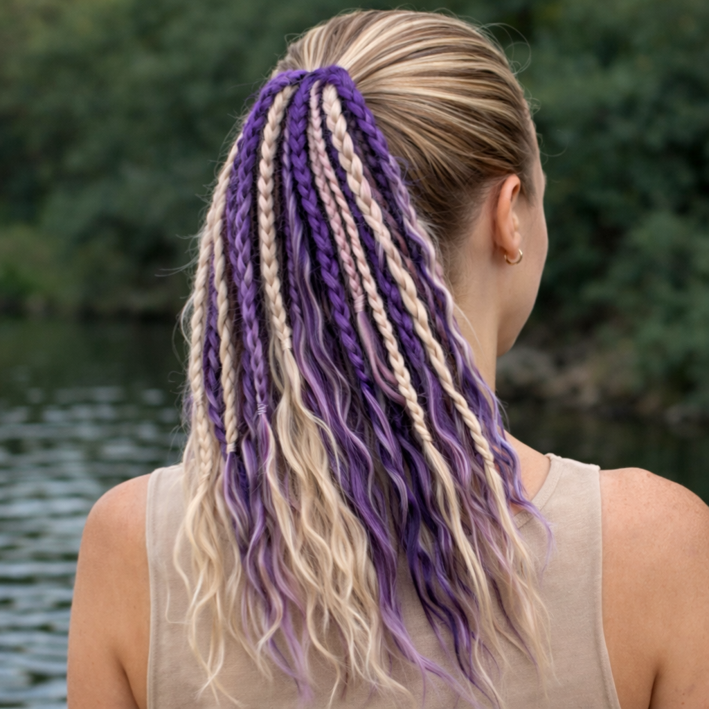 Dreadlock-Ponytail met Kralen Shells Boho Haarstyling Festival Accessoire Hippie Haar Extensie Ibiza Look | Sulvida