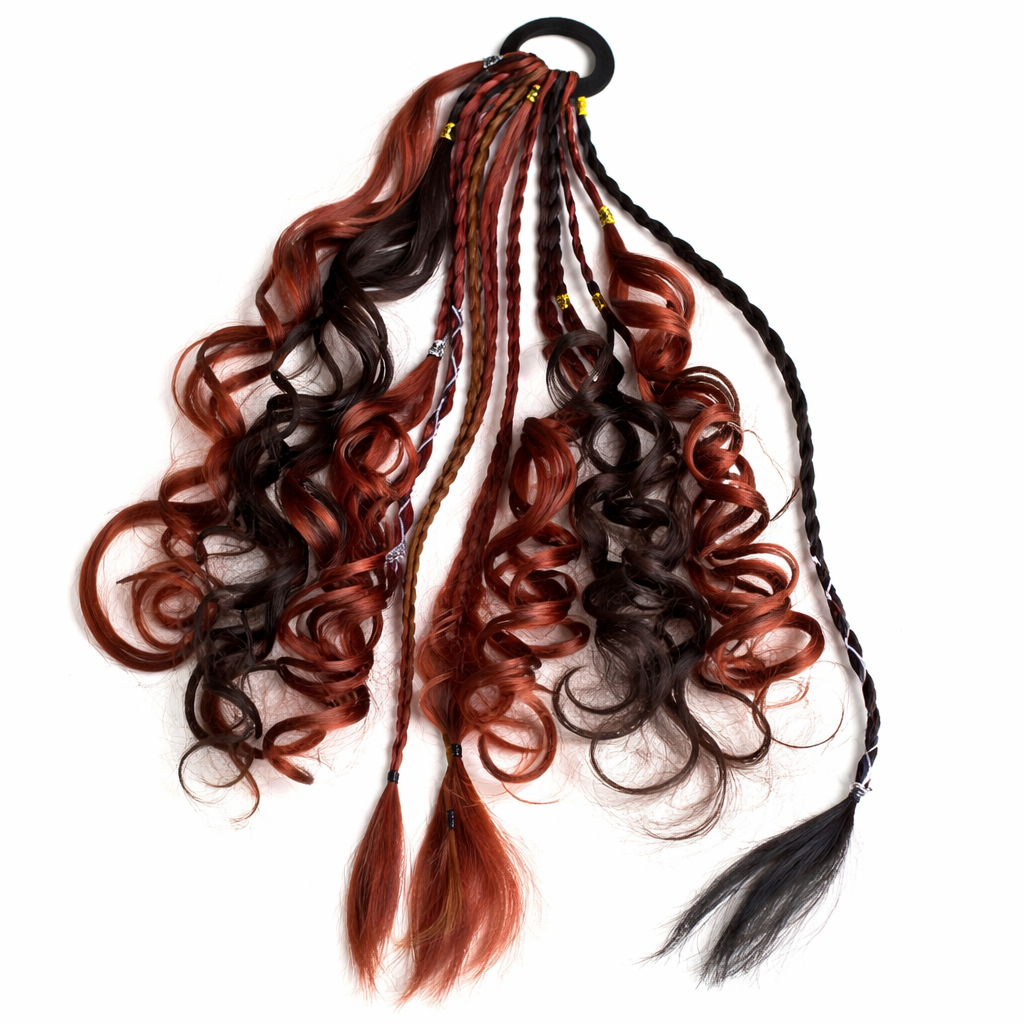 Dreadlock-Ponytail met Kralen Shells Boho Haarstyling Festival Accessoire Hippie Haar Extensie Ibiza Look | Sulvida