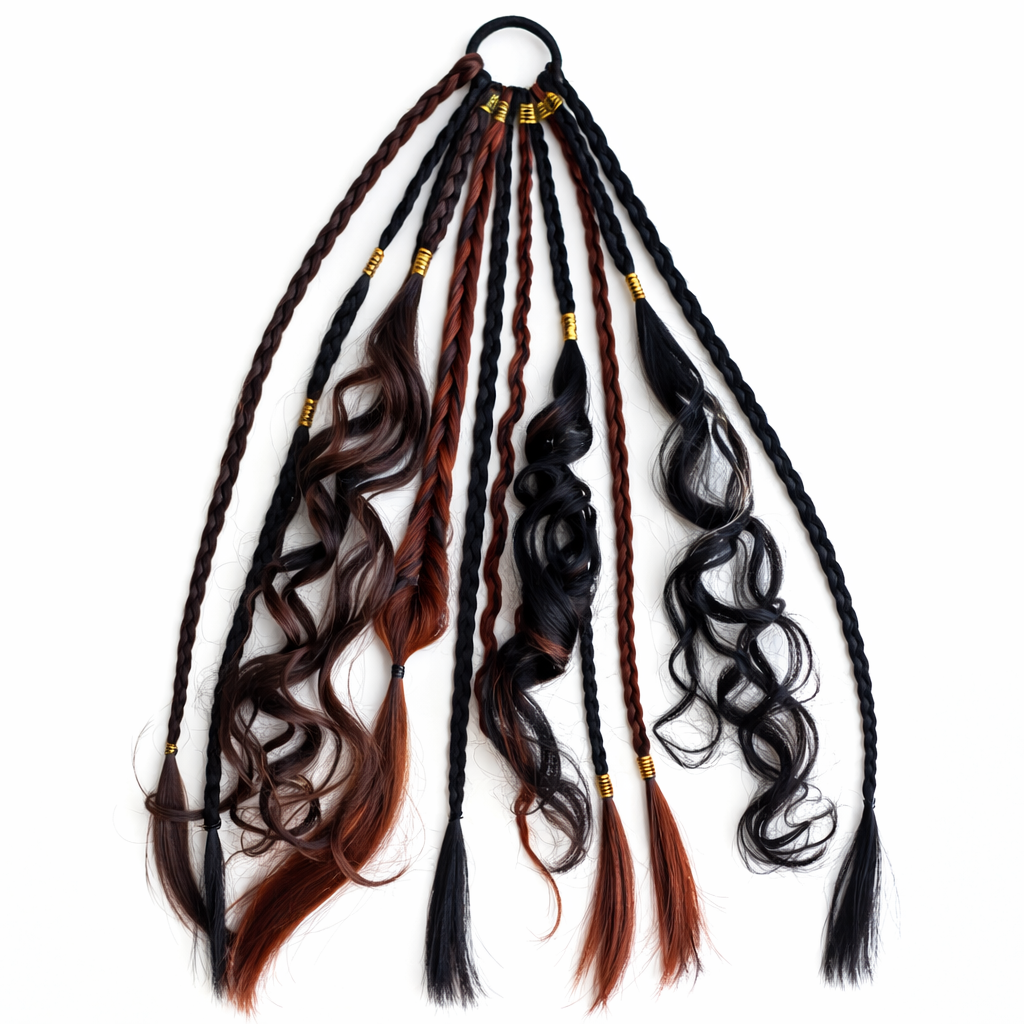 Dreadlock-Ponytail met Kralen Shells Boho Haarstyling Festival Accessoire Hippie Haar Extensie Ibiza Look | Sulvida
