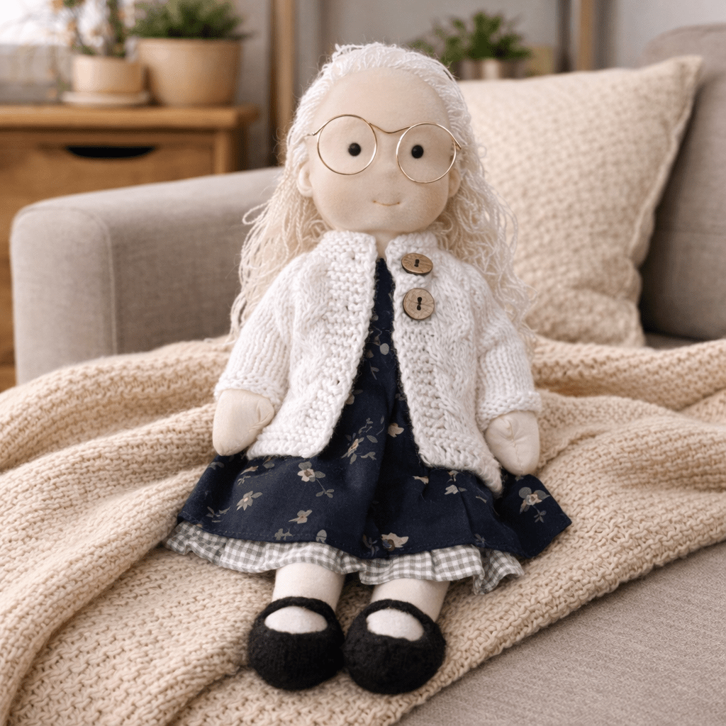Handgemaakte Katoenen Pop 28 cm Zachte Knuffelpop Fantasievol Speelgoed Duurzaam Eenvoudig Design Kinderkamer | Sulvida