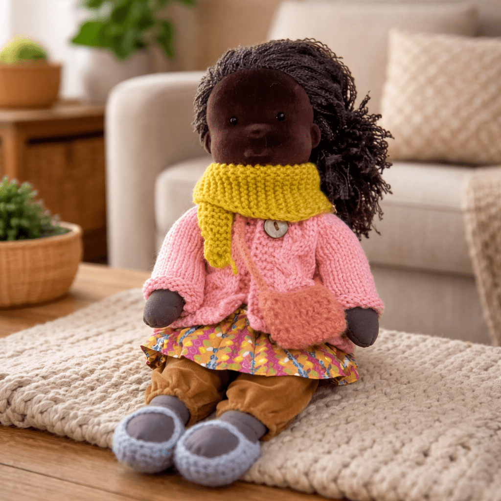 Handgemaakte Katoenen Pop 28 cm Zachte Knuffelpop Fantasievol Speelgoed Duurzaam Eenvoudig Design Kinderkamer | Sulvida