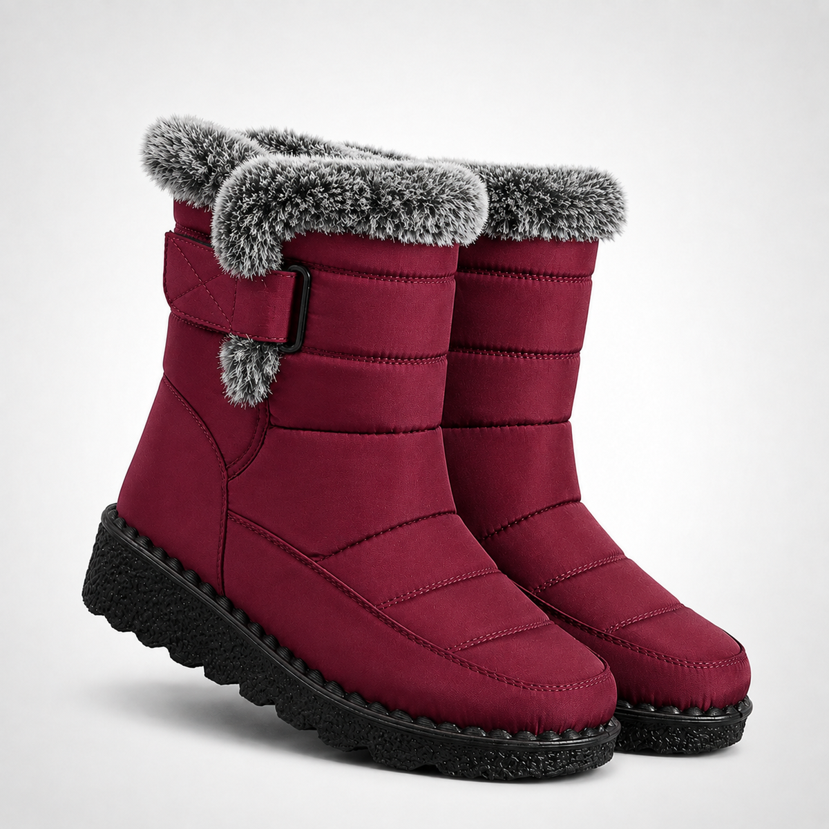 Geïsoleerde Winterlaarzen Dames Waterdicht Warm Gevoerd met Klittenbandsluiting Sneeuwlaarzen Antislip | Sulvida