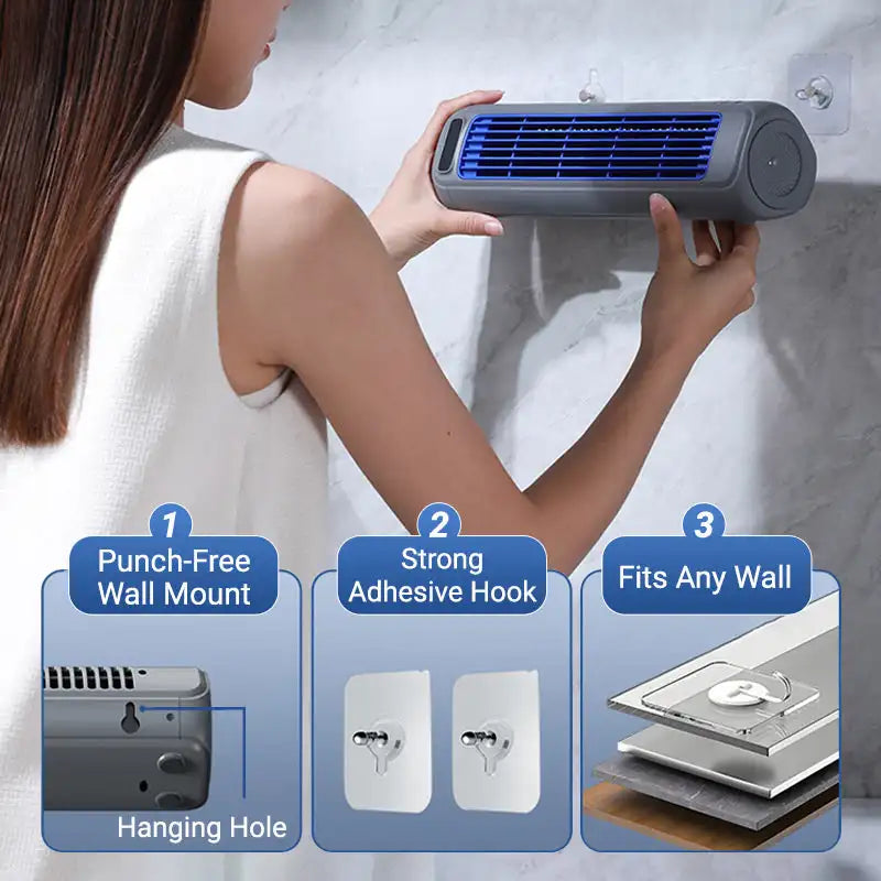 Draagbare Mini Airco 3 Snelheden Persoonlijke Luchtverfrisser Kantoor Reis Tafelblad USB Oplaadbaar Compact | Sulvida