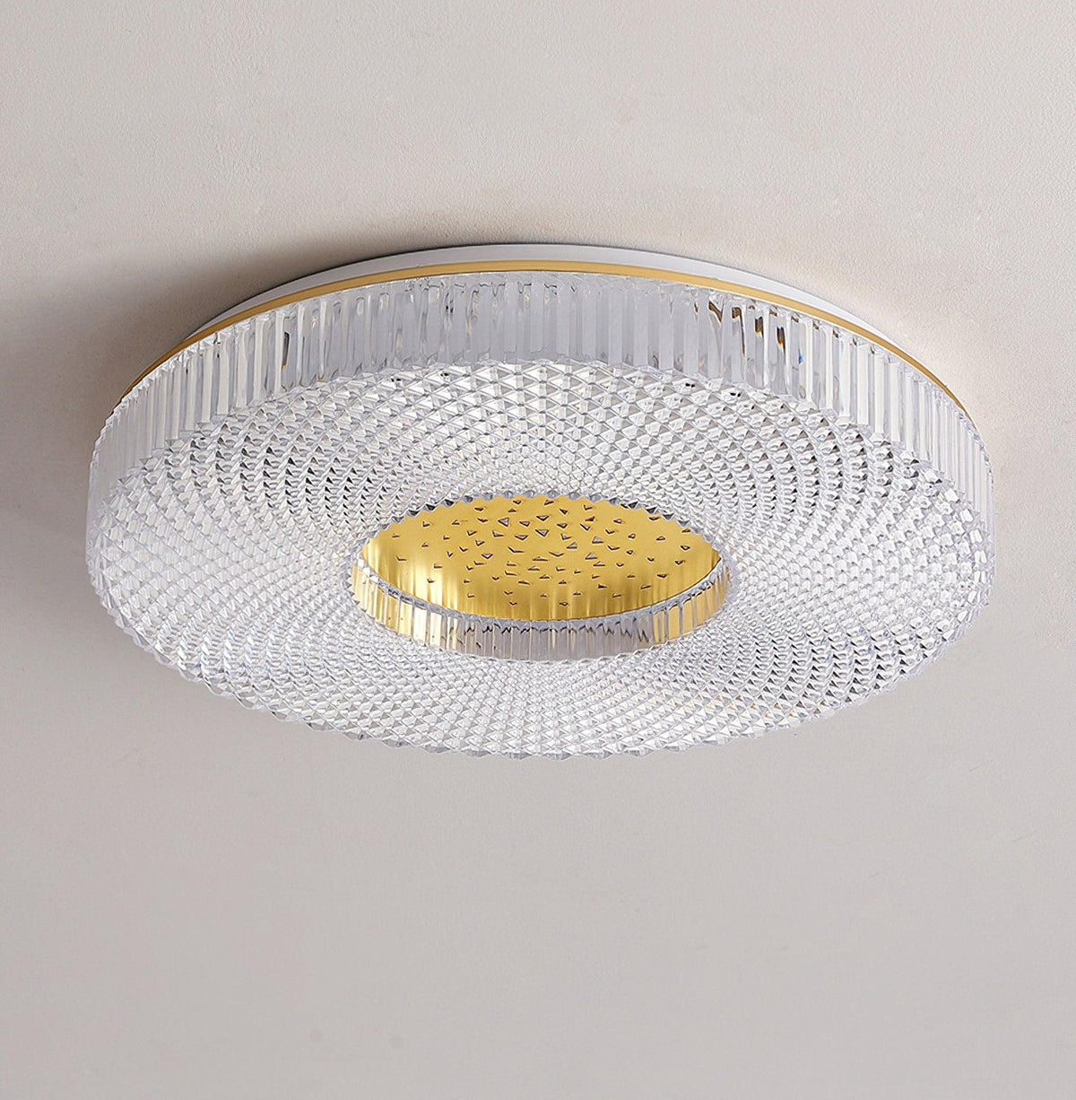 LED Plafondlamp Acryl Goud Wit Rond Luxe Dimbaar Modern Design Woonkamer Slaapkamer Entree Plafondverlichting | Sulvida