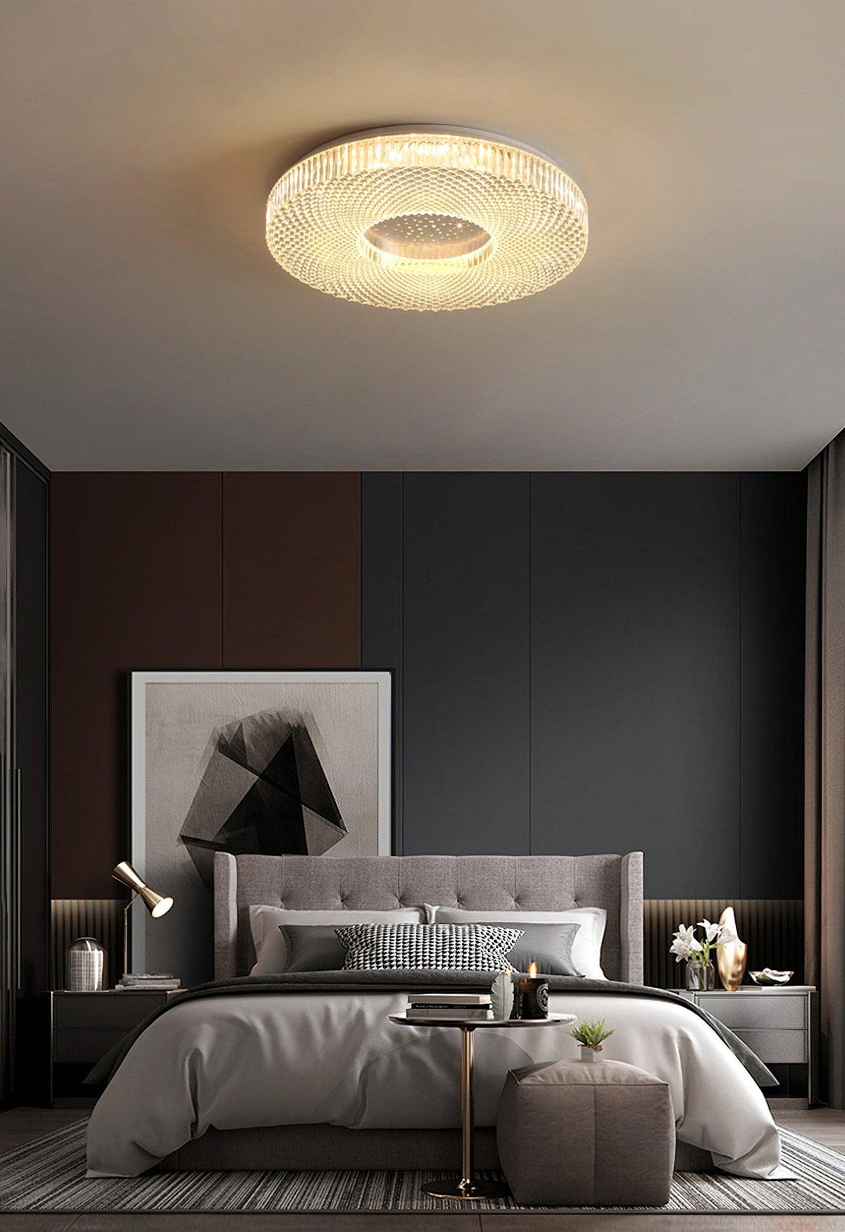LED Plafondlamp Acryl Goud Wit Rond Luxe Dimbaar Modern Design Woonkamer Slaapkamer Entree Plafondverlichting | Sulvida
