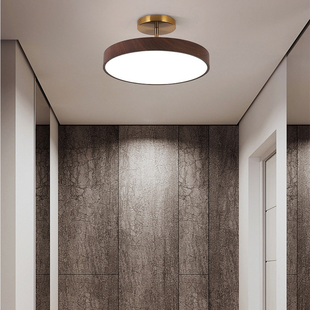 Plafondlamp Scandinavische Stijl Hout & Goudkleurig Montuur Wit Licht D30 × H17 cm Woonkamer Eetkamer | Sulvida