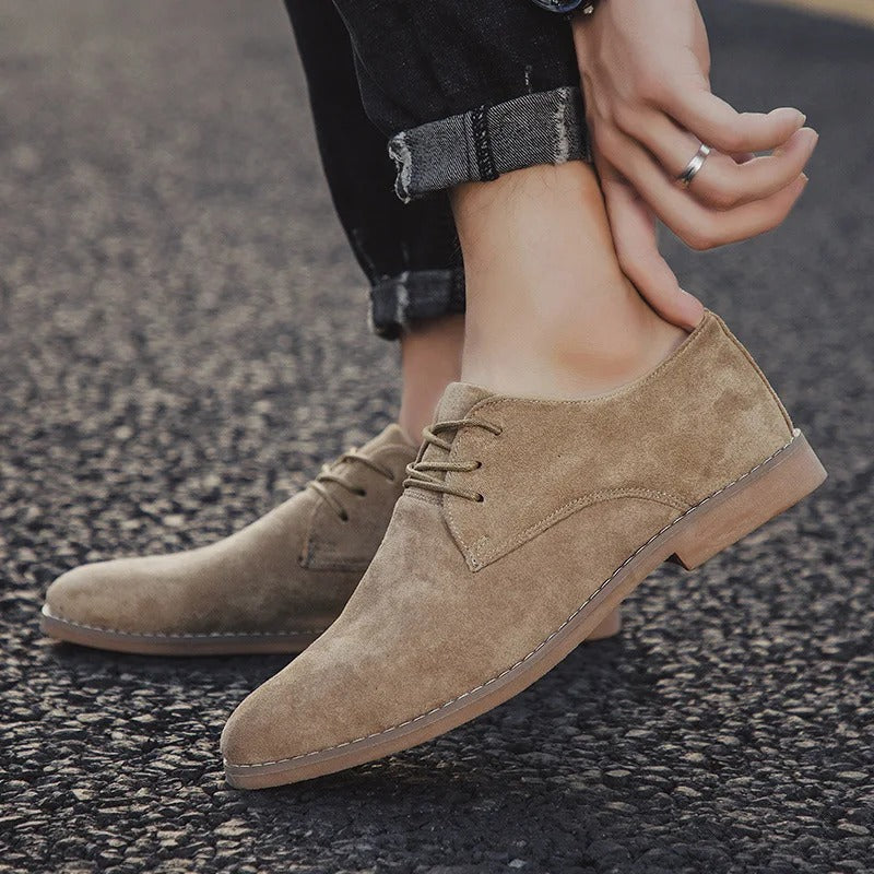 Derby Schoenen Heren Suède Veterschoenen Elegant Bruin Zwart Khaki Klassiek Comfortabel Casual Stijlvol | Sulvida