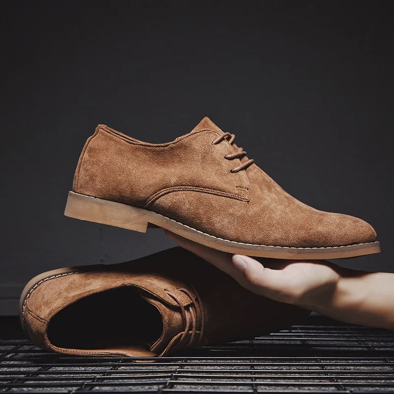 Derby Schoenen Heren Suède Veterschoenen Elegant Bruin Zwart Khaki Klassiek Comfortabel Casual Stijlvol | Sulvida