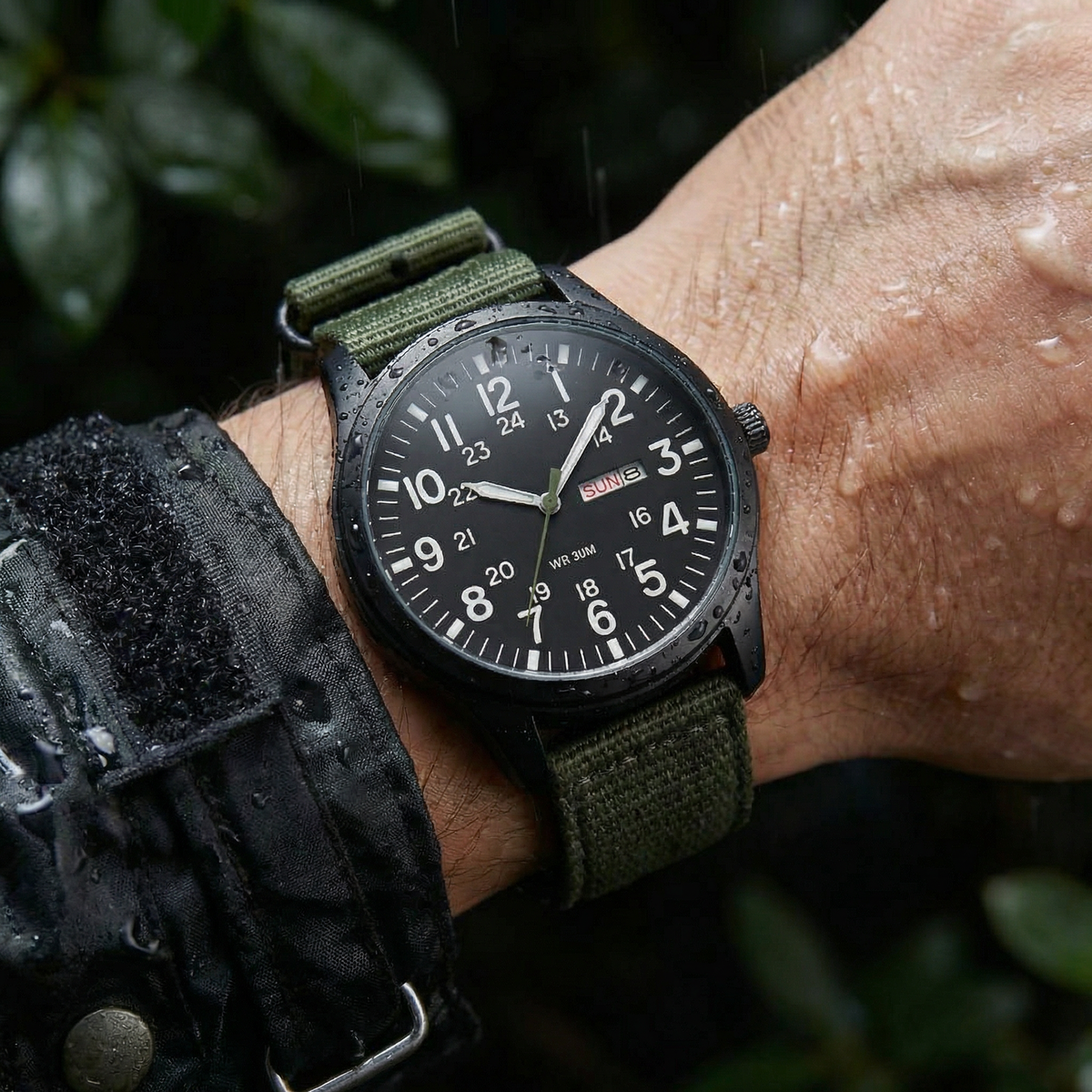 Montre pour homme avec bracelet en tissu et affichage du jour et de la date | Montre-bracelet au design classique pour un usage quotidien | Sulvida