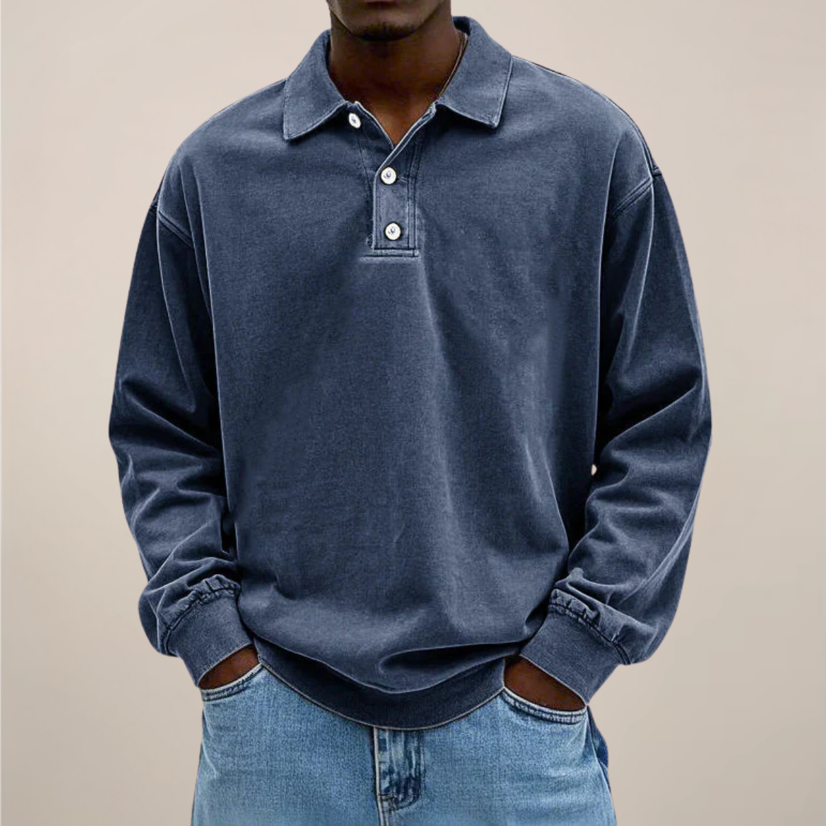 Heren Poloshirt Lange Mouw met Knoopsluiting Comfortabele Pasvorm Casual Stijl voor Dagelijks Kantoor en Vrije Tijd | Sulvida