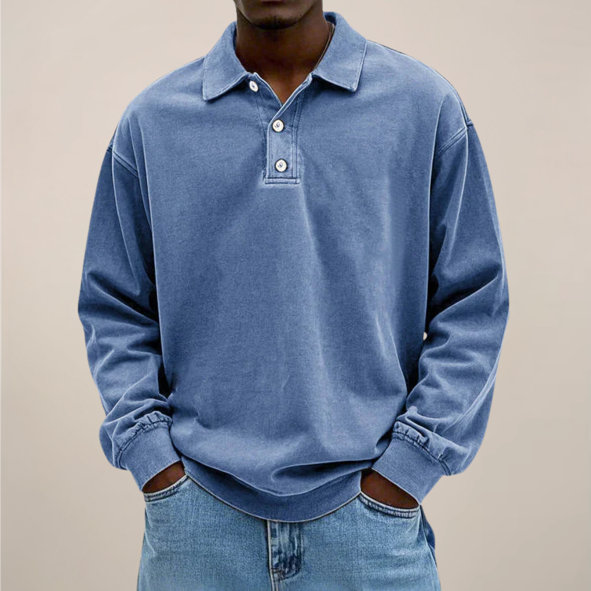 Heren Poloshirt Lange Mouw met Knoopsluiting Comfortabele Pasvorm Casual Stijl voor Dagelijks Kantoor en Vrije Tijd | Sulvida