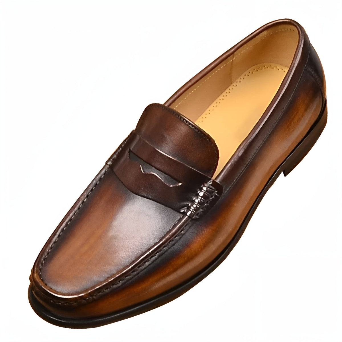 Heren Instappers met Klassiek Penny Strap Detail Moccasin Teenontwerp Zakelijk Comfort Loafers Leer Schoenen | Sulvida