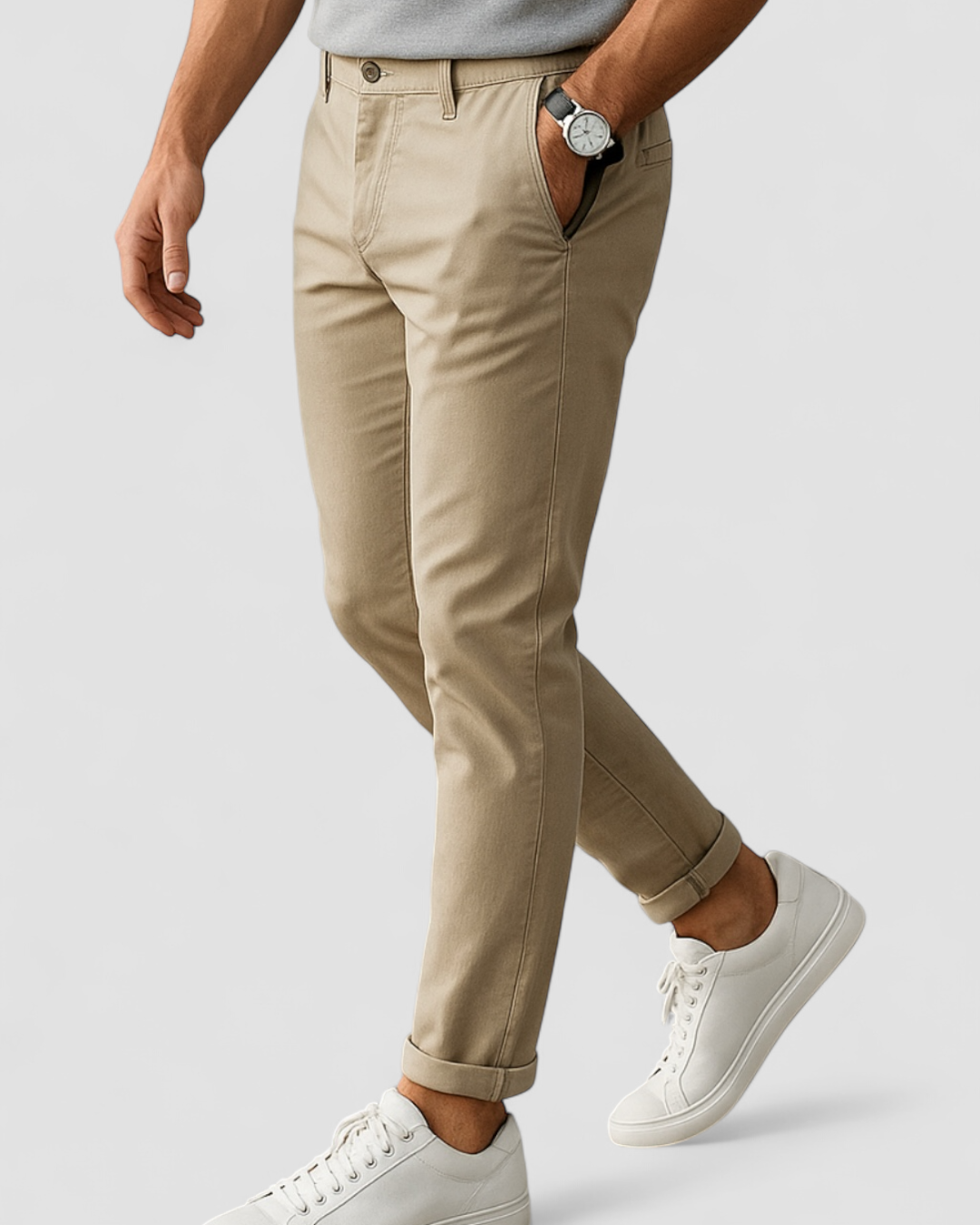 Heren Pantalon Slim Fit met Strakke Pasvorm en Riemlussen voor Zakelijke Look en Casual Dagelijks Gebruik | Sulvida