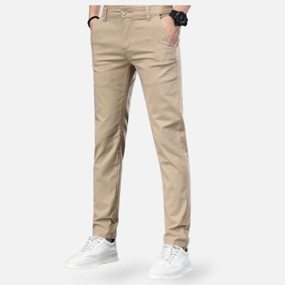 Heren Pantalon Slim Fit met Strakke Pasvorm en Riemlussen voor Zakelijke Look en Casual Dagelijks Gebruik | Sulvida