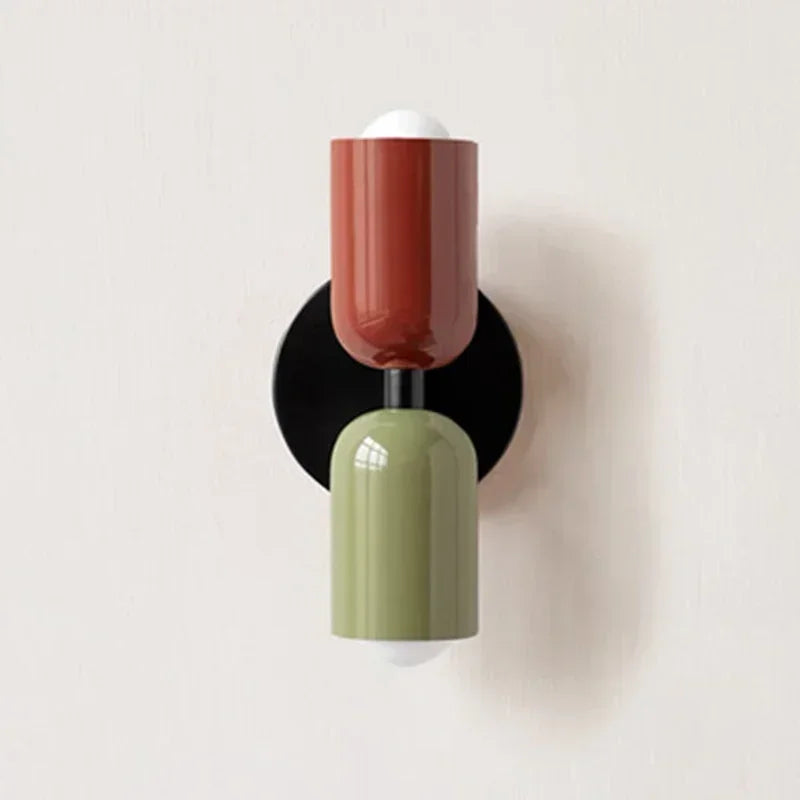 Wandlamp Macaron Dubbel Licht Metalen Design Pastel Kleuren voor Woonkamer Slaapkamer Hal Eettafel Styling | Sulvida