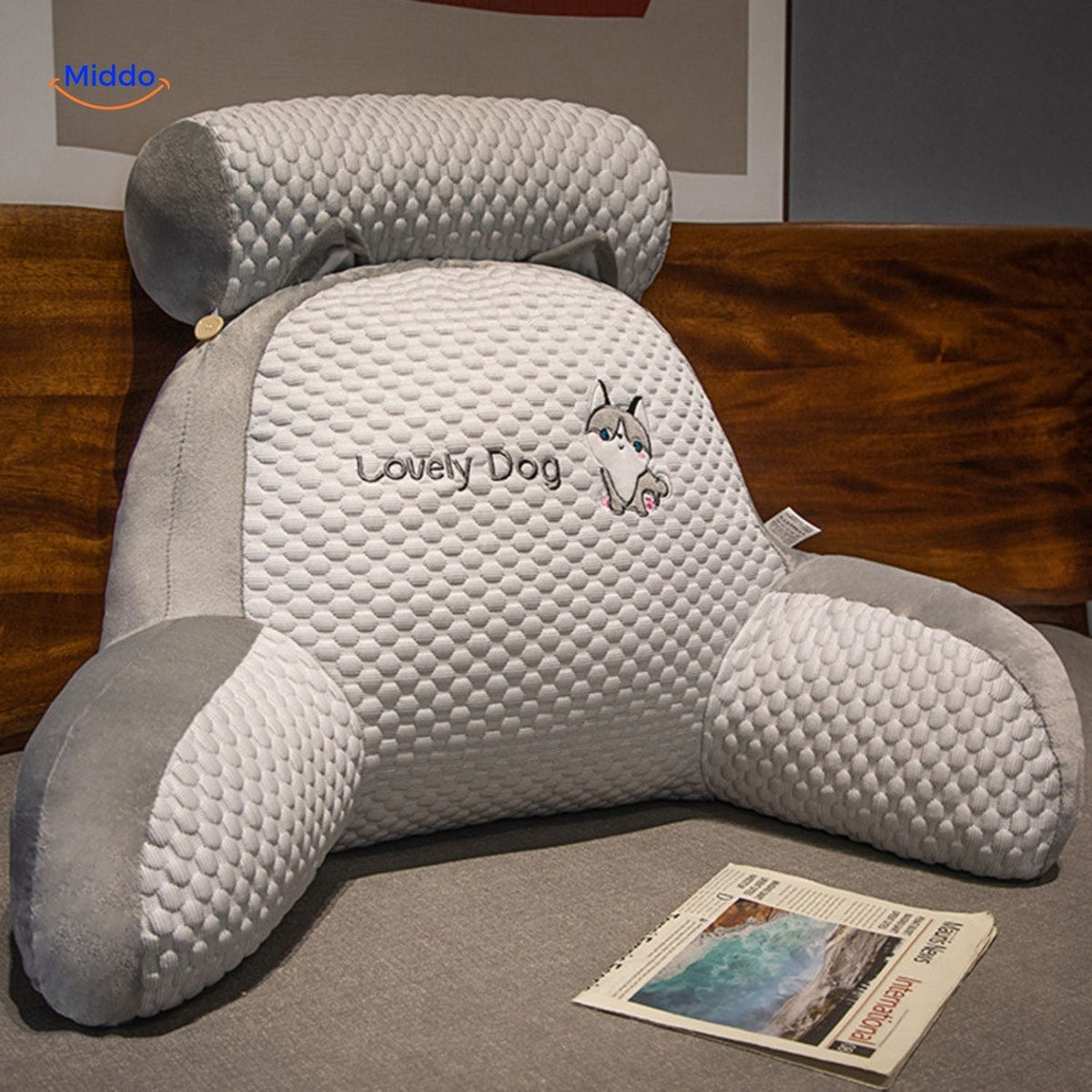 Rugsteunkussen Zacht Lendenkussen voor Bank en Bed 60×45×20 cm Speels Dierdesign Comfort Thuis Decoratief | Sulvida