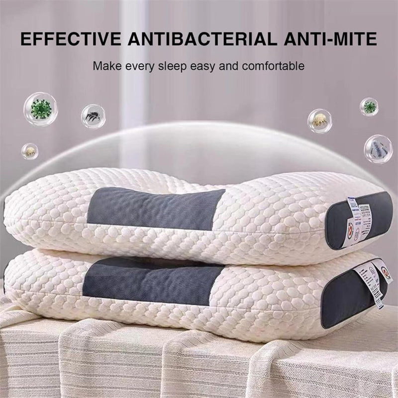 Ergonomisch Neksteunkussen Polyester Wit & Grijs 40x65cm voor Optimaal Slaapcomfort en Nekondersteuning | Sulvida