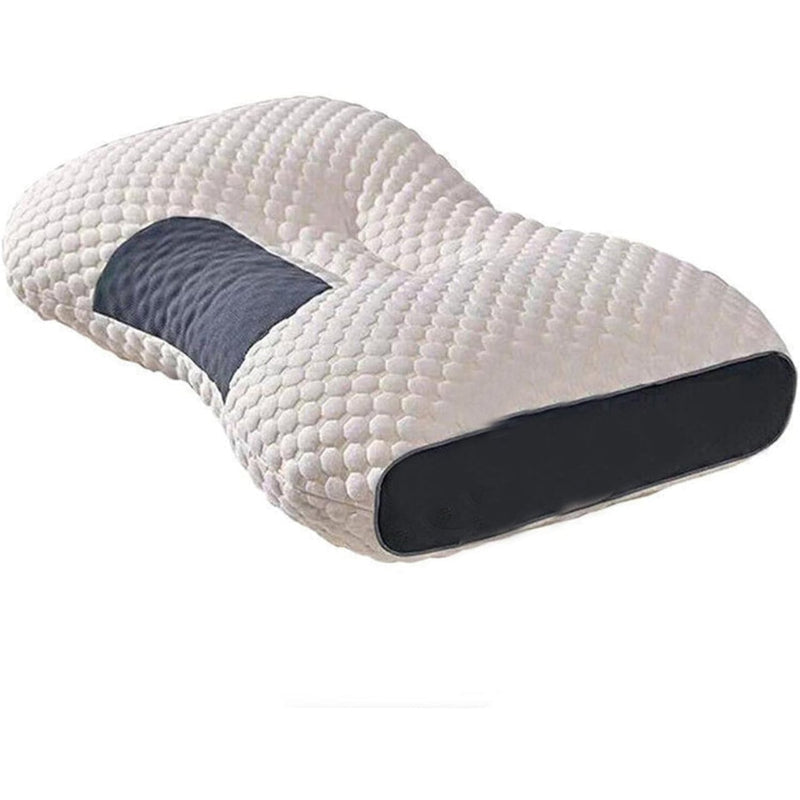 Ergonomisch Neksteunkussen Polyester Wit & Grijs 40x65cm voor Optimaal Slaapcomfort en Nekondersteuning | Sulvida