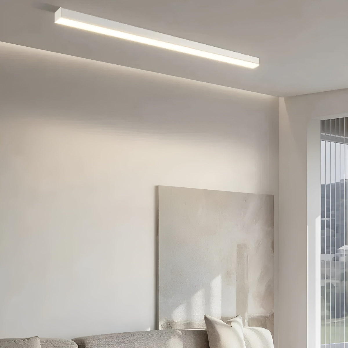 Plafondlamp Smal Design LED Lichtbalk Moderne Verlichting Woonkamer Slaapkamer Eetkamer Dimbaar Strak | Sulvida