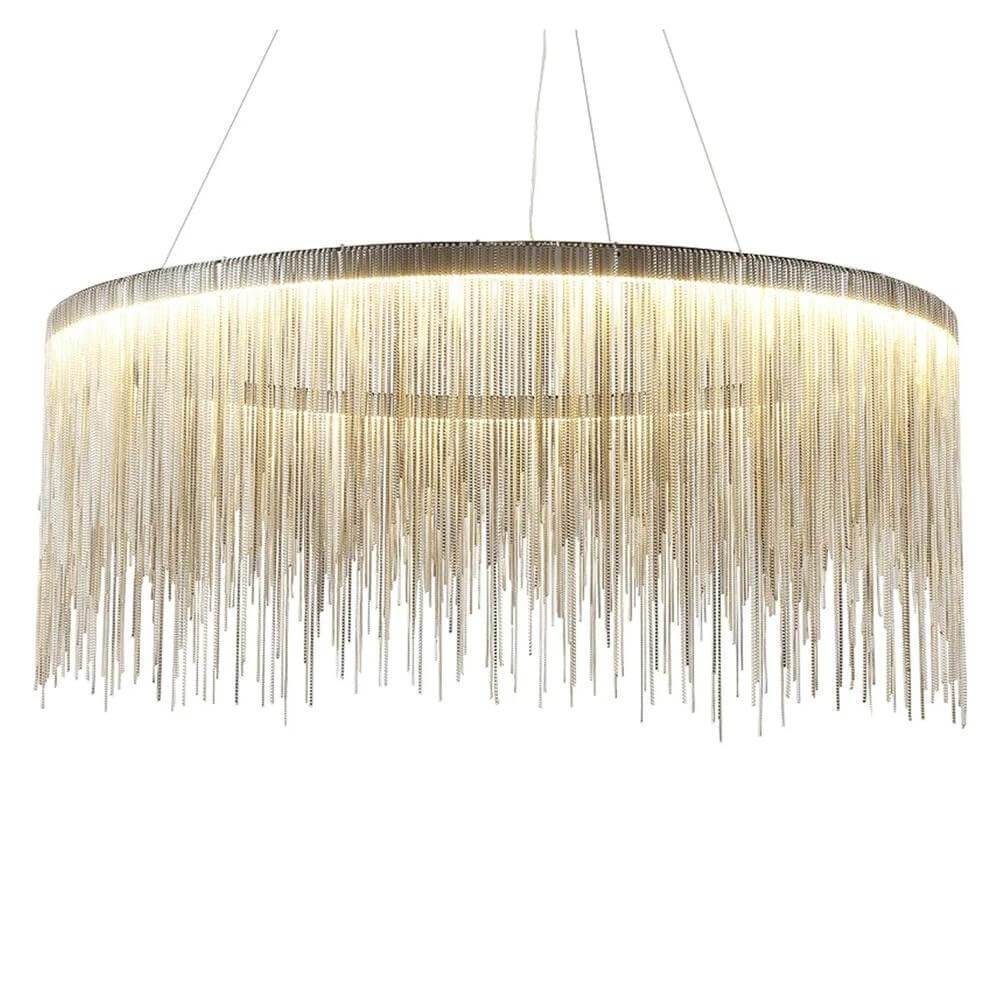 Ronde hanglamp aluminium LED zilver modern design woonkamer eetkamer slaapkamer keuken instelbare lichtkleur | Sulvida