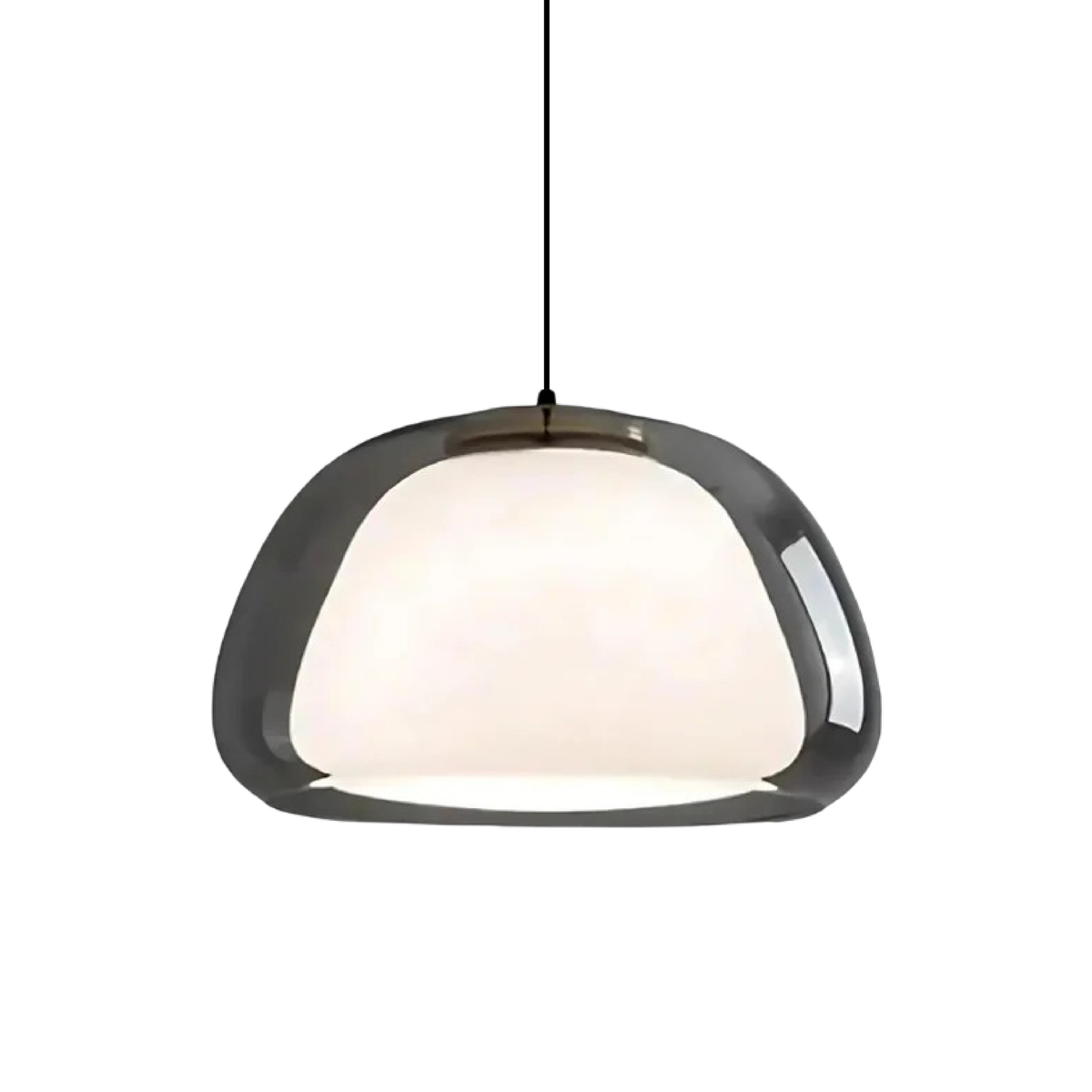 Glazen hanglamp met E27 fitting 25 cm diameter transparant design voor keuken eetkamer hal woonkamer | Sulvida
