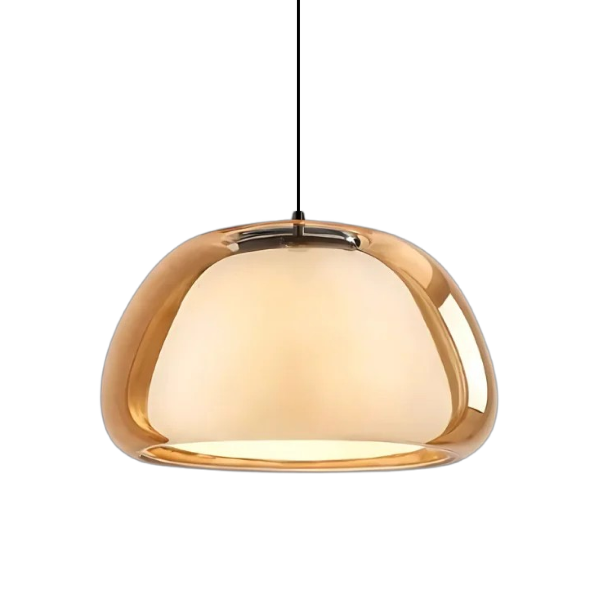 Glazen hanglamp met E27 fitting 25 cm diameter transparant design voor keuken eetkamer hal woonkamer | Sulvida