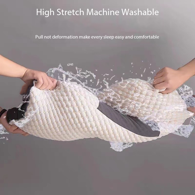 Ergonomisch Neksteunkussen Polyester Wit & Grijs 40x65cm voor Optimaal Slaapcomfort en Nekondersteuning | Sulvida